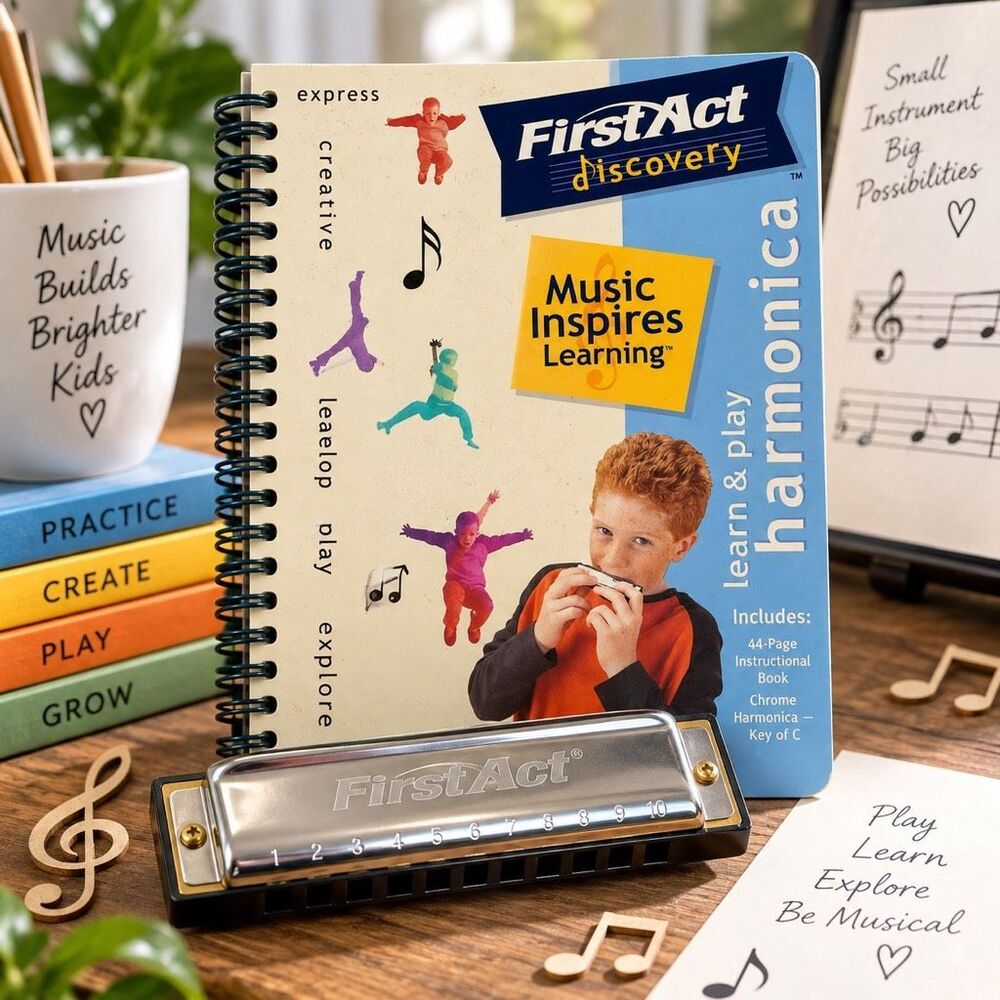 First Act Discovery Learn Play Harmonica Music Book With Harmonica Ages 4 Plus